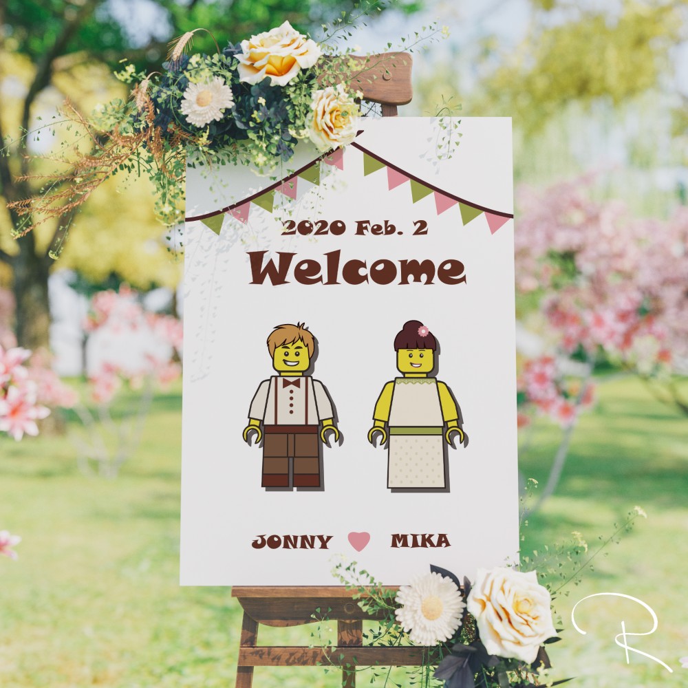 トイブロック風ウェルカムボード 　A3