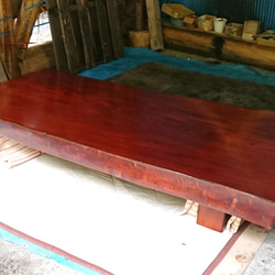 【大特価セール】ケヤキ一枚板最高級座卓・ローテーブル 拭き漆仕上げ【一点物】 3枚目の画像
