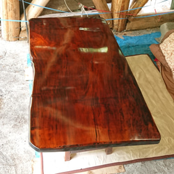 【大特価セール】トチ一枚板ダイニングテーブル・座卓 拭き漆仕上げ【一点物】 3枚目の画像