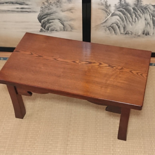 送料無料】セン一枚板文机 拭き漆仕上げ ローテーブル・リビング