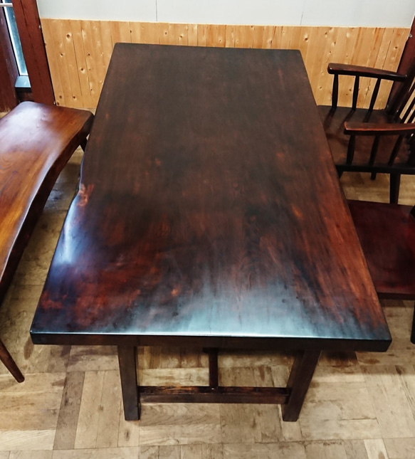 一枚板 ダイニングテーブル テーブル 挽目漆仕上げ 一枚板 ダイニングテーブル テーブル 挽目漆仕上げ 送料無料】トチ一枚板