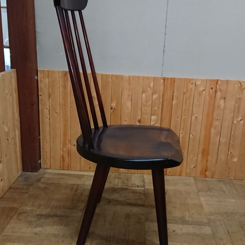 送料無料】無垢材ハイバックチェア ダイニングチェア 拭き漆仕上げ