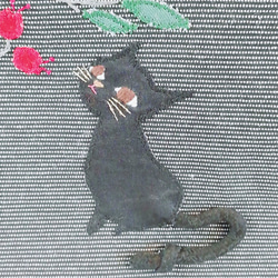【再販不可】ブックトートバッグ　黒　黒猫　木を見上げる黒猫さん　レトロデザイン 4枚目の画像