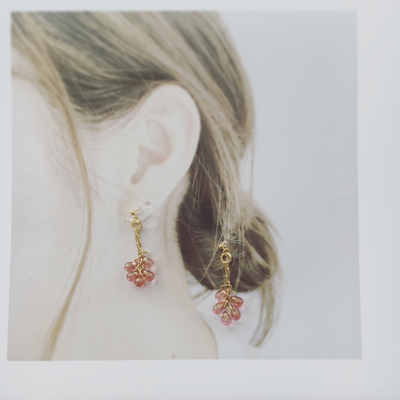 つぶつぶチェーン earrings（トパーズラスター） 1枚目の画像