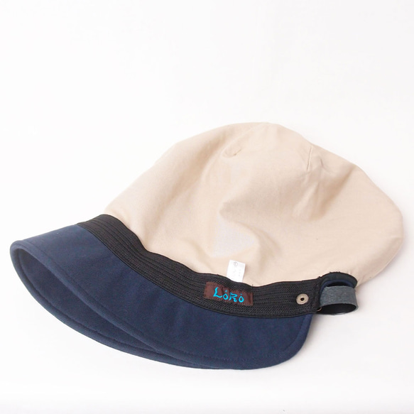ピッコロ・スウェット/フリーサイズ　ネイビー　UV　たためる帽子　風に飛ばない帽子　 7枚目の画像