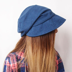 ピッコロ・パイル&メッシュ/フリーサイズ　ネイビー　UV　たためる帽子　風に飛ばない帽子　 4枚目の画像