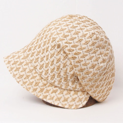 ピッコロ・リネン編みこみ/フリーサイズ　ベージュ　UV　たためる帽子　風に飛ばない帽子　 5枚目の画像