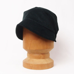 ピッコロフリー・コーデュロイ/フリーサイズ　ブラック　UV　たためる帽子　風に飛ばない帽子　 5枚目の画像