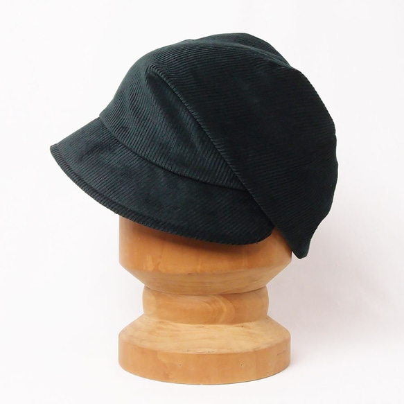 ピッコロフリー・コーデュロイ/フリーサイズ　ブラック　UV　たためる帽子　風に飛ばない帽子　 6枚目の画像
