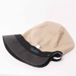 ピッコロフリー・フェイクレザー×フェルトウール・切替/フリーサイズ　ブラック　UV　たためる帽子　風に飛ばない帽子　 8枚目の画像