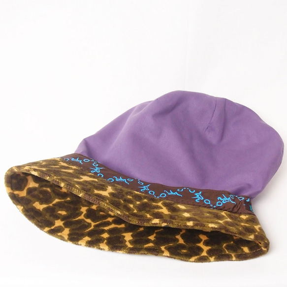 ピッコロ・ウール・レオパード/Sサイズ UV たためる帽子 風に飛ばない帽子　 8枚目の画像