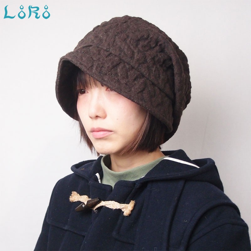 ピッコロ・ウール・モコモコ/S～Lサイズ UV たためる帽子 風に飛ばない帽子