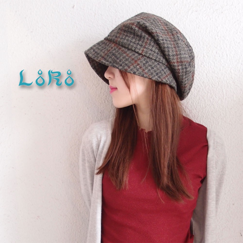 【SALE】ピッコロ・ウール・グレンチェック/Sサイズ UV たためる帽子 風に飛ばない帽子