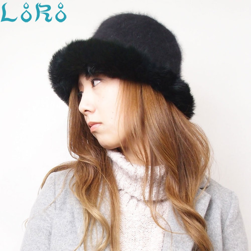 ファーバケットハット・ブリムラビットファー キャスケット LoRo 通販