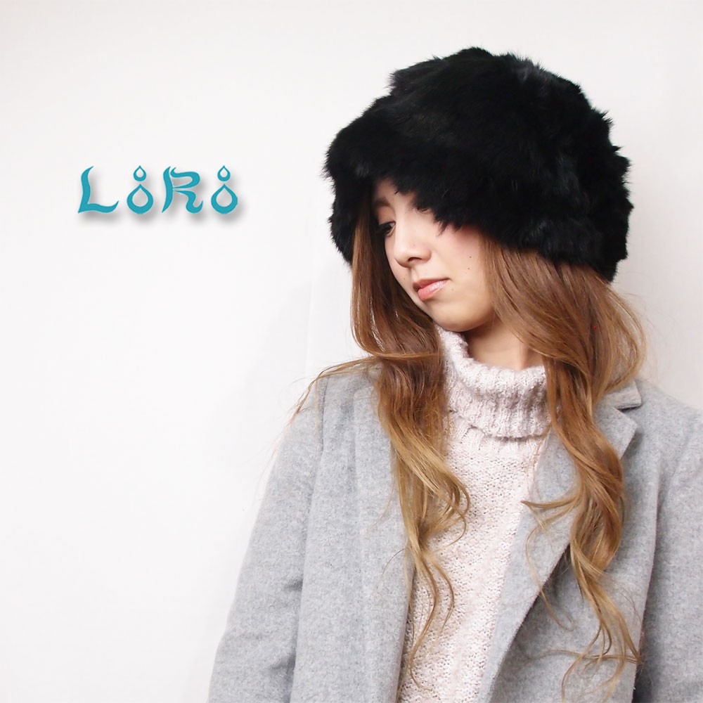 ピッコロ・ラビットファー UV たためる帽子 風に飛ばない帽子