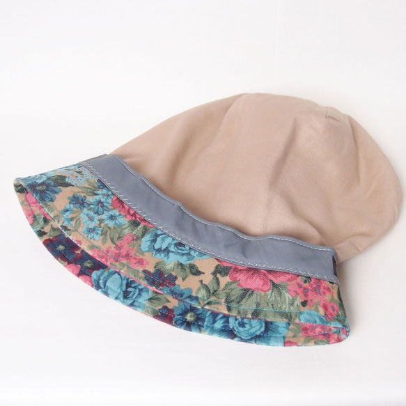 ピッコロ・キャンバス・フラワー/S,Mサイズ UV たためる帽子 風に飛ばない帽子　 8枚目の画像