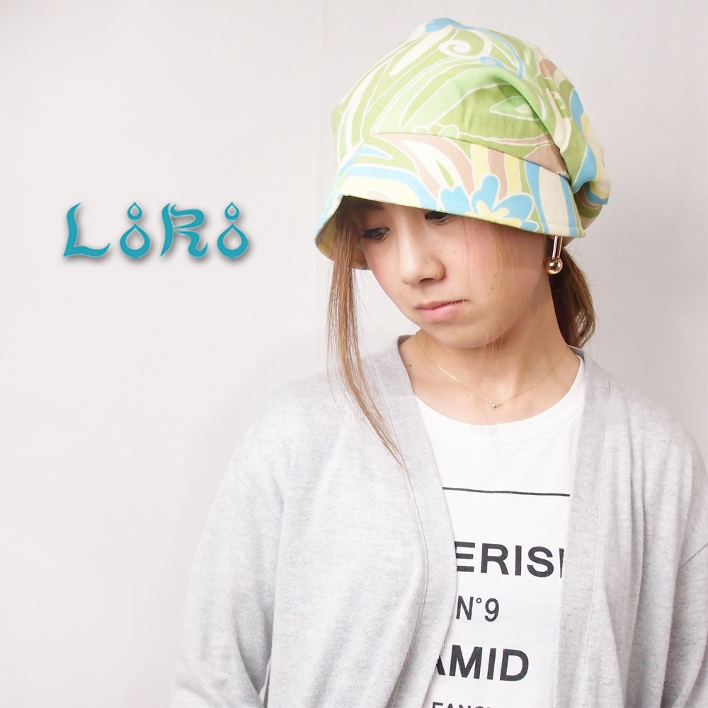 ピッコロ・パステルボタニカル/S,Mサイズ UV たためる帽子 風に飛ばない帽子