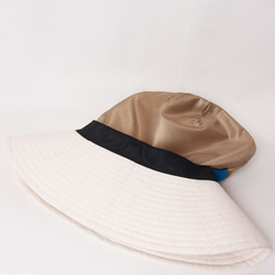 ピッコロオクトハット・コットンリネン/フリーサイズ UV たためる帽子 風に飛ばない帽子　 5枚目の画像