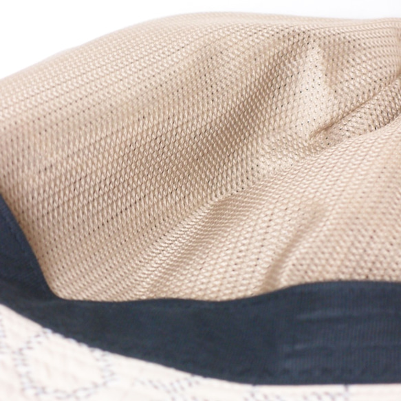 ピッコロオクトハット・リネン・ジオメトリー/フリーサイズ UV たためる帽子 風に飛ばない帽子　 7枚目の画像