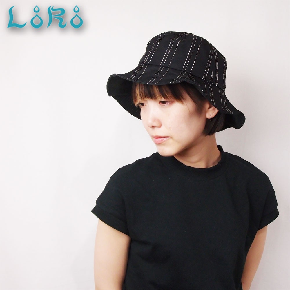 平天バケットハット・ストライプ/ワンサイズ UV たためる帽子