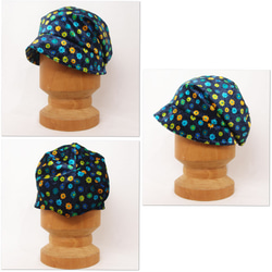 ピッコロ・ベロア・小花柄/S,Mサイズ UV たためる帽子 風に飛ばない帽子　 6枚目の画像