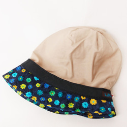 ピッコロ・ベロア・小花柄/S,Mサイズ UV たためる帽子 風に飛ばない帽子　 8枚目の画像
