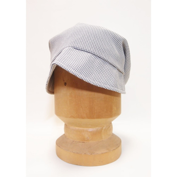 ピンチェックピッコロ/フリーサイズ　グレー　UV　たためる帽子　風に飛ばない帽子　 3枚目の画像