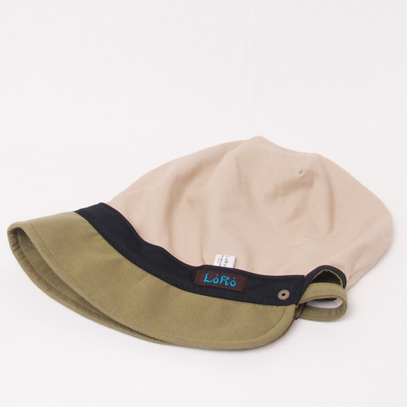 ピッコロ・スムース/フリーサイズ　カーキ　UV　たためる帽子　風に飛ばない帽子 7枚目の画像