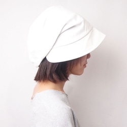 ピッコロ・コーデュロイ/フリーサイズ　ホワイト　秋冬　UV　たためる帽子　 5枚目の画像
