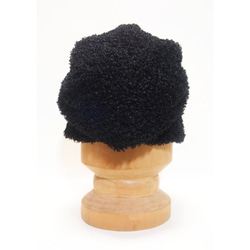 ピッコロ・モヘア/Sサイズ　ブラック　モヘア　モコモコ　キャスケット　秋冬　たためる帽子　風に飛ばない帽子　UV対策 5枚目の画像