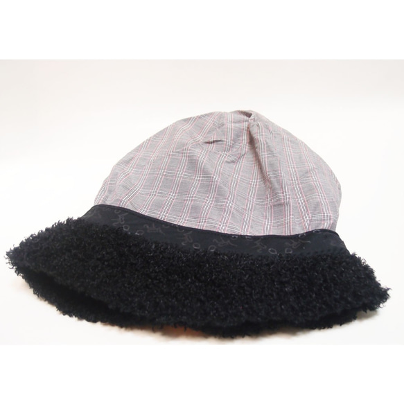 ピッコロ・モヘア/Sサイズ　ブラック　モヘア　モコモコ　キャスケット　秋冬　たためる帽子　風に飛ばない帽子　UV対策 6枚目の画像