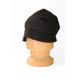 【SALE】ピッコロ・ファー/Mサイズ　ブラウン　ファー　キャスケット　秋冬　たためる帽子　風に飛ばない帽子　UV対策 3枚目の画像