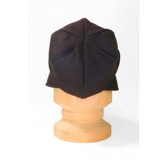 【SALE】ピッコロ・ファー/Mサイズ　ブラウン　ファー　キャスケット　秋冬　たためる帽子　風に飛ばない帽子　UV対策 5枚目の画像