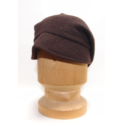 ピッコロ・ウール/S～Lサイズ ブラウン キャスケット 秋冬 たためる帽子 風に飛ばない帽子 UV対策 6枚目の画像