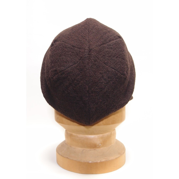 ピッコロ・ウール/S～Lサイズ ブラウン キャスケット 秋冬 たためる帽子 風に飛ばない帽子 UV対策 8枚目の画像