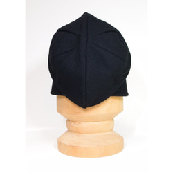【SALE】ピッコロ・カルゼ/Mサイズ　ブラック　ウール　キャスケット　秋冬　たためる帽子　風に飛ばない帽子　UV対策 5枚目の画像