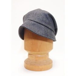 【SALE】ピッコロ・アッシュクウール/Sサイズ　ライトグレー　ウール　キャスケット　秋冬　たためる帽子　UV対策 3枚目の画像