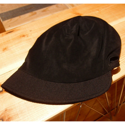 ピッコロ・ベロア×ウール・ブラック/フリーサイズ　ウール　UV　たためる帽子　風に飛ばない帽子 5枚目の画像