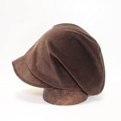 【SALE】フレンチピッコロ・コーデュロイ/S、Mサイズ ブラウン ＵＶ たためる帽子　 5枚目の画像