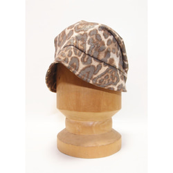 ピッコロ・レオパード/フリーサイズ　ベージュ　UV　たためる帽子　風に飛ばない帽子　 4枚目の画像