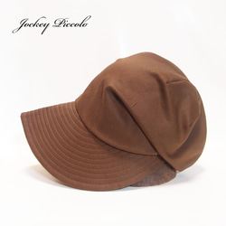 ピッコロ・ジョッキー/フリーサイズ　ブラウン　UV　たためる帽子　風に飛ばない帽子　 3枚目の画像
