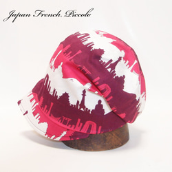 【SALE】フレンチピッコロ・ジャパン/S・Mサイズ　ピンク　UV　たためる帽子　風に飛ばない帽子 3枚目の画像