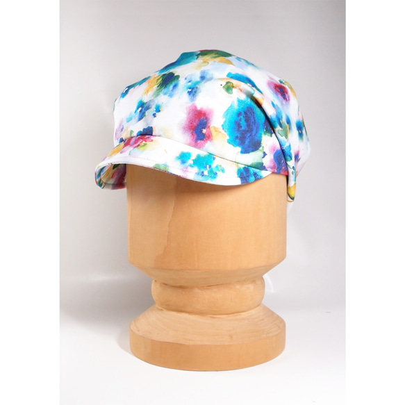 【SALE】フレンチピッコロ・フラワー/フリーサイズ　ホワイト　UV　たためる帽子　風に飛ばない帽子　 4枚目の画像