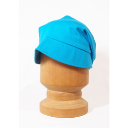 ピッコロ・コットン/S・Mサイズ　ブルー　UV　たためる帽子　風に飛ばない帽子 6枚目の画像