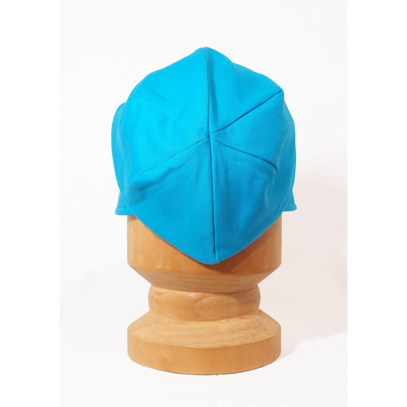 ピッコロ・コットン/S・Mサイズ　ブルー　UV　たためる帽子　風に飛ばない帽子 7枚目の画像