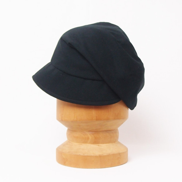 ピッコロ・スムース/フリーサイズ　ブラック　UV　たためる帽子　風に飛ばない帽子 5枚目の画像