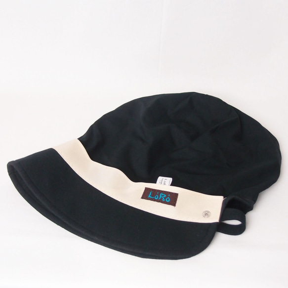 ピッコロ・スムース/フリーサイズ　ブラック　UV　たためる帽子　風に飛ばない帽子 7枚目の画像