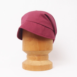ピッコロ・スムース/フリーサイズ　ワイン　UV　たためる帽子　風に飛ばない帽子 4枚目の画像