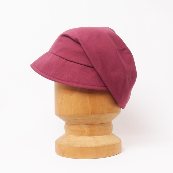 ピッコロ・スムース/フリーサイズ　ワイン　UV　たためる帽子　風に飛ばない帽子 5枚目の画像