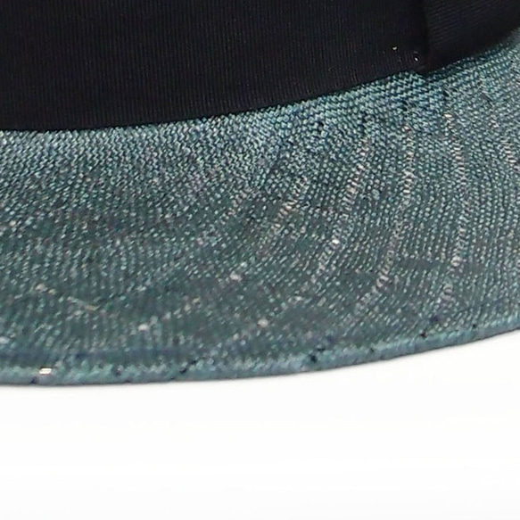 シゾールスカシ中折ハット・ロングブリム/ワンサイズ グリーン 高級感のある天然素材ハット！ 6枚目の画像